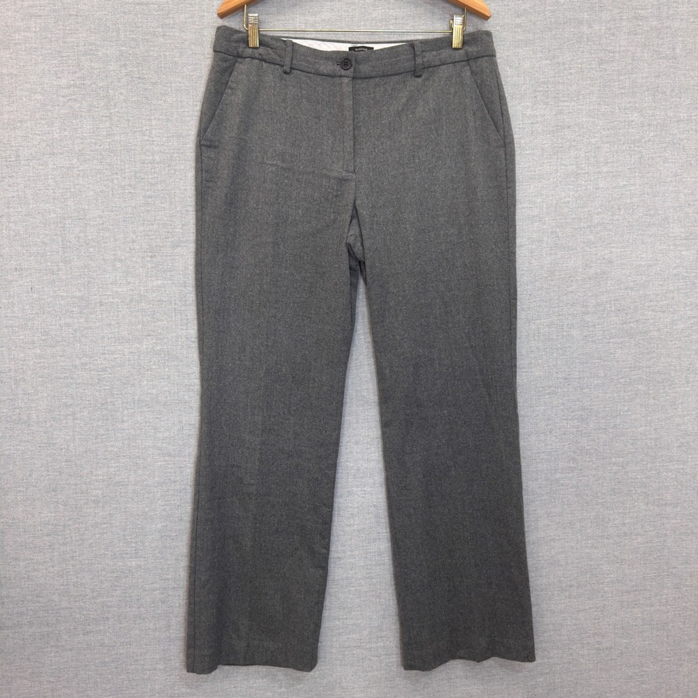 Talbots Windsor Mills Dark Gray Dress Pants Straight Leg Career Trousers Size 12